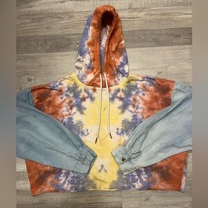 Cropped Tie Dye Hoodie